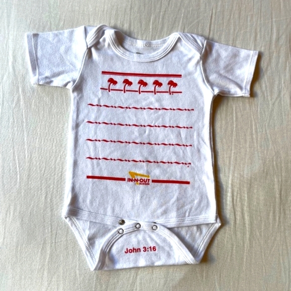 in and out Other - White and Red Baby Onesie